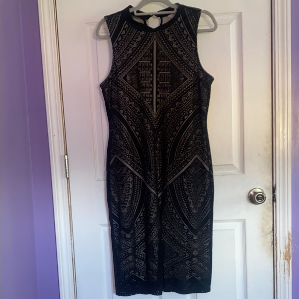 Elegant Black Patterned Dress